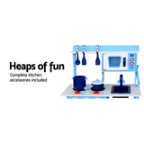 Keezi Kids Wooden Kitchen Play Set - Blue