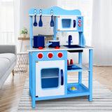 Keezi Kids Wooden Kitchen Play Set - Blue