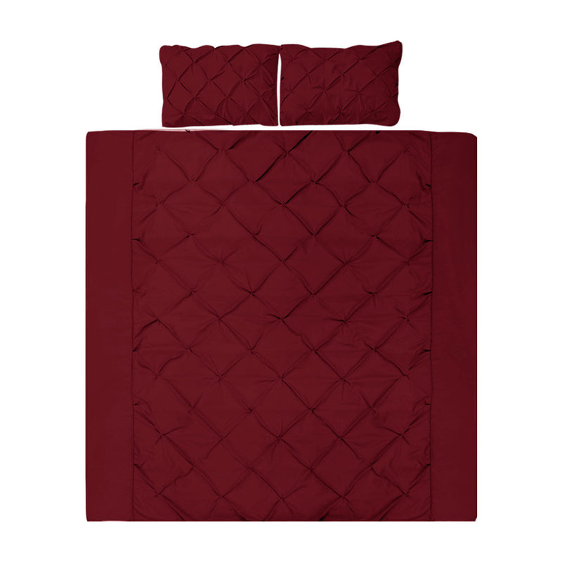 Giselle Luxury Classic Bed Duvet Doona Quilt Cover Set Hotel Queen Burgundy Red