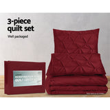 Giselle Luxury Classic Bed Duvet Doona Quilt Cover Set Hotel Queen Burgundy Red