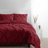 Giselle Luxury Classic Bed Duvet Doona Quilt Cover Set Hotel Queen Burgundy Red