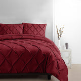 Giselle Luxury Classic Bed Duvet Doona Quilt Cover Set Hotel Super King Burgundy Red