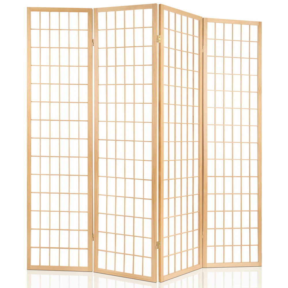 Artiss 6 Panel Room Divider Privacy Screen Foldable Pine Wood Stand Natural