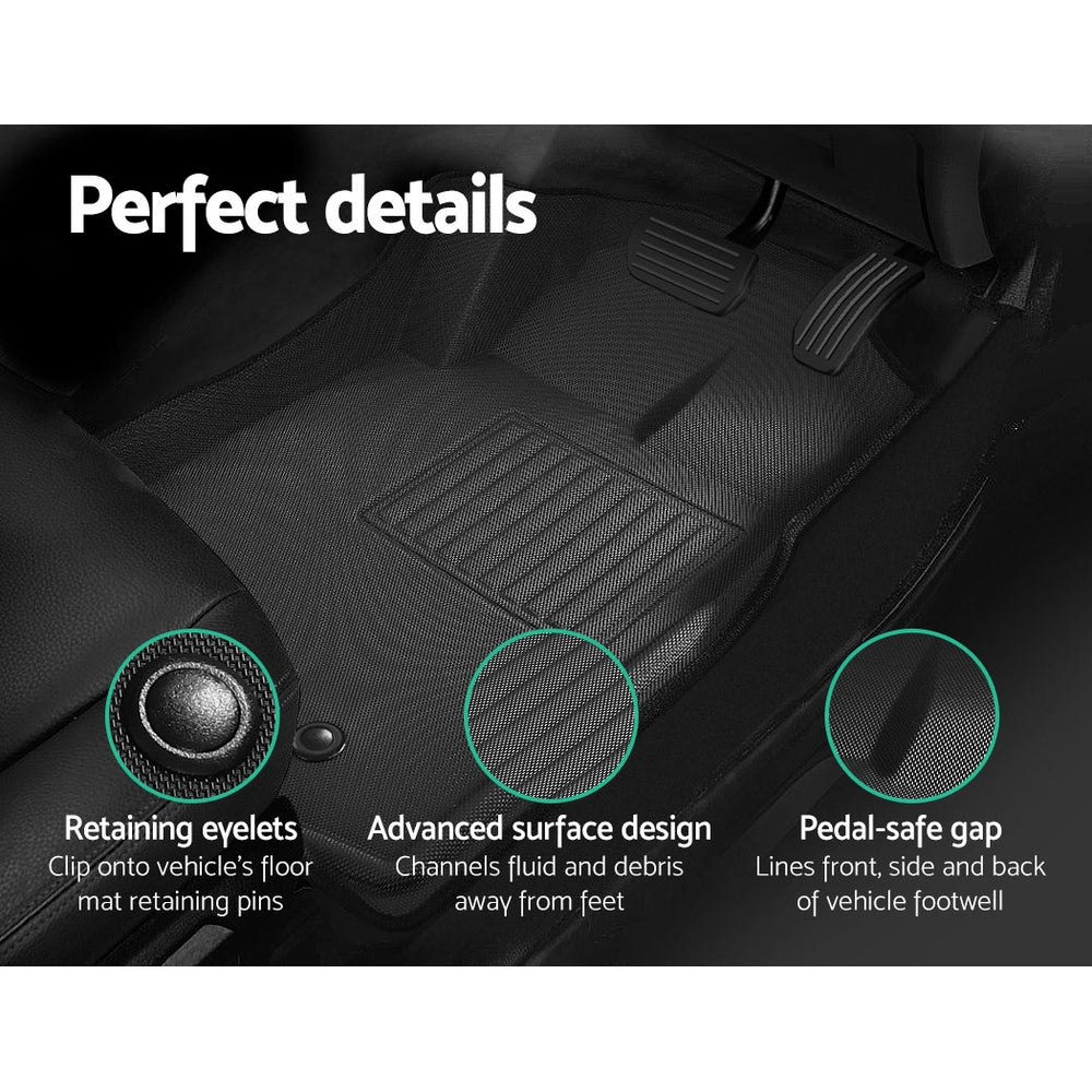 Weisshorn Ford Ranger Car Floor Mats PX PX2 PX3 Dual Cab 2011-2019 3D Rubber