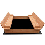 Keezi Wooden Outdoor Sandpit Set - Natural Wood