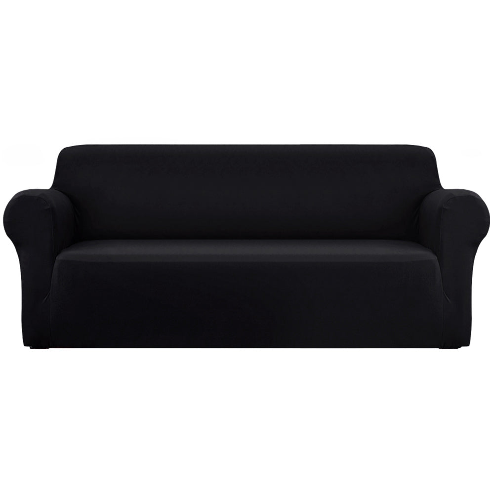 Artiss Sofa Cover Elastic Stretchable Couch Covers Black 4 Seater