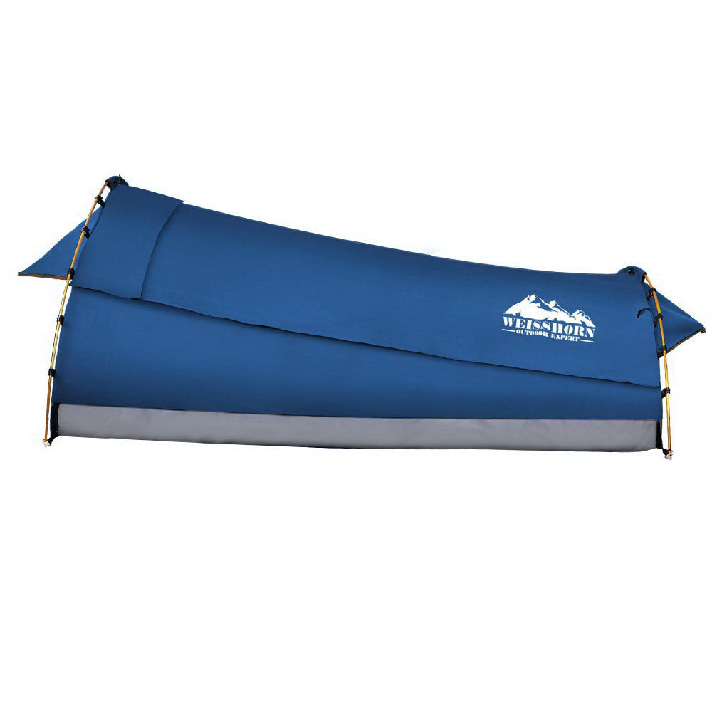 Weisshorn Double Swag Camping Swags Canvas Tent Deluxe Dark Blue Large Bag