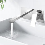 Cefito WELS Bathroom Tap Wall Square Silver Basin Mixer Taps Vanity Brass Faucet