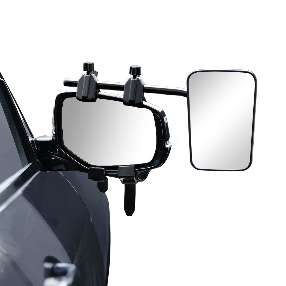 2x Towing Mirrors Universal Multi Fit Strap On Towing Caravan 4X4 Trailer