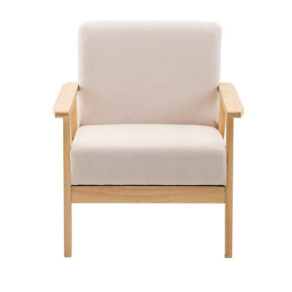 Artiss Fabric Dining Armchair - Beige