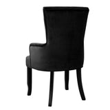 Artiss Dining Chairs French Provincial Chair Velvet Fabric Timber Retro Black