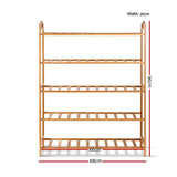 Artiss 5-Tier Bamboo Shoe Rack Organiser Storage Shelf Stand Shelves