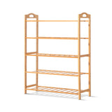 Artiss 5-Tier Bamboo Shoe Rack Organiser Storage Shelf Stand Shelves