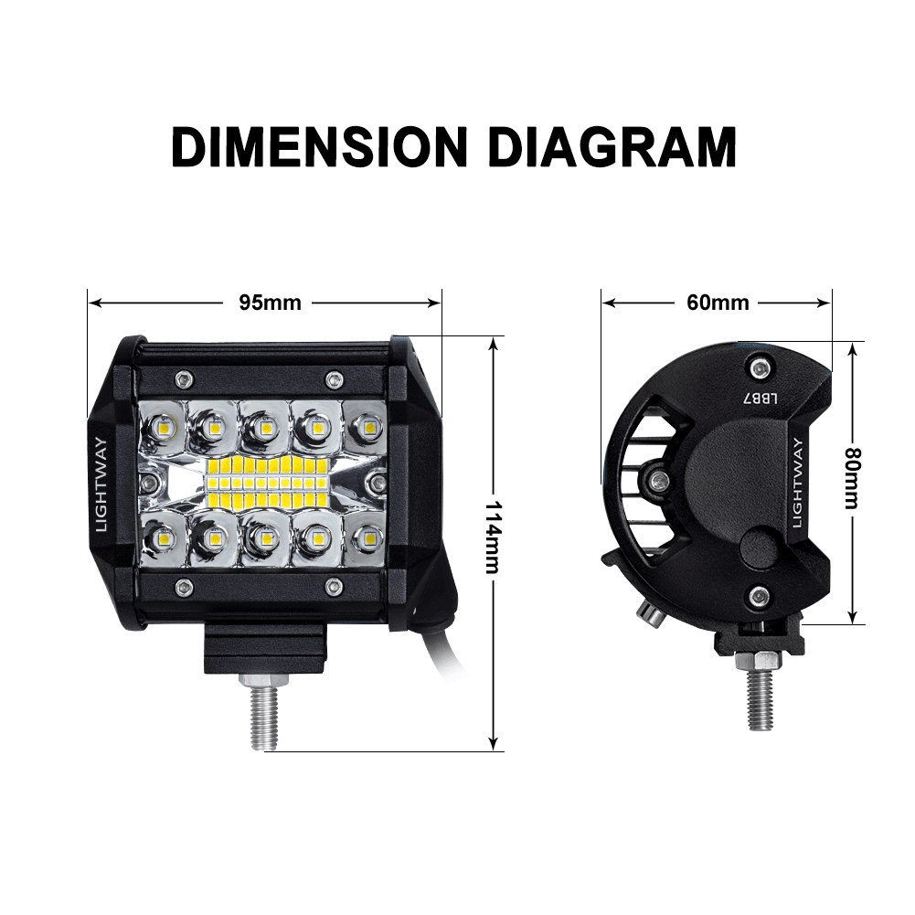 4x 4 inch CREE LED Work Light Bar Spot Flood OffRoad Driving 4WD 4x4 Reverse